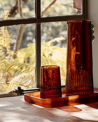 Saarde Home Kairos Water Glass in Dark Amber