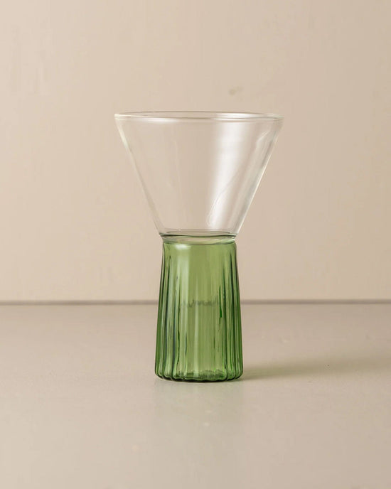 Saarde Kairos Wine Glass in Clear/Green 