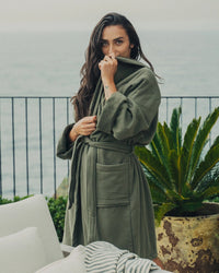 Saarde Home Vintage Wash Robe in Olive