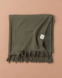 Saarde Home Vintage Wash Towel Bath Sheet in Olive