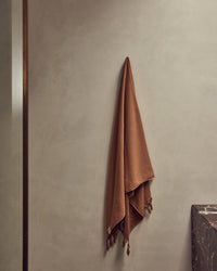 Saarde Home Vintage Wash Towel Bath Sheet in Terracotta