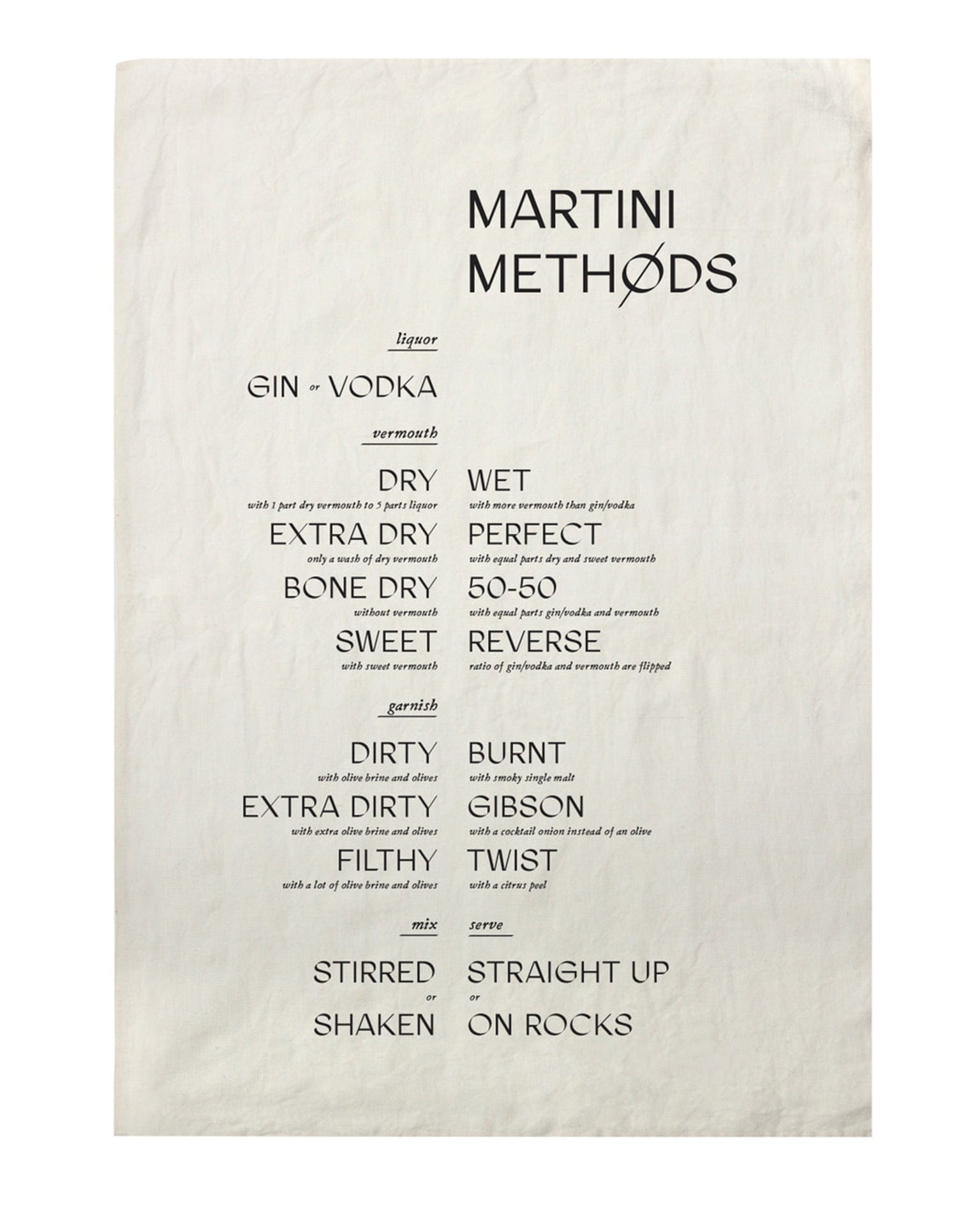 Martini Method Tea Towel