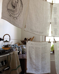 SIR / MADAM Home Oyster List Tea Towel, Oyster White