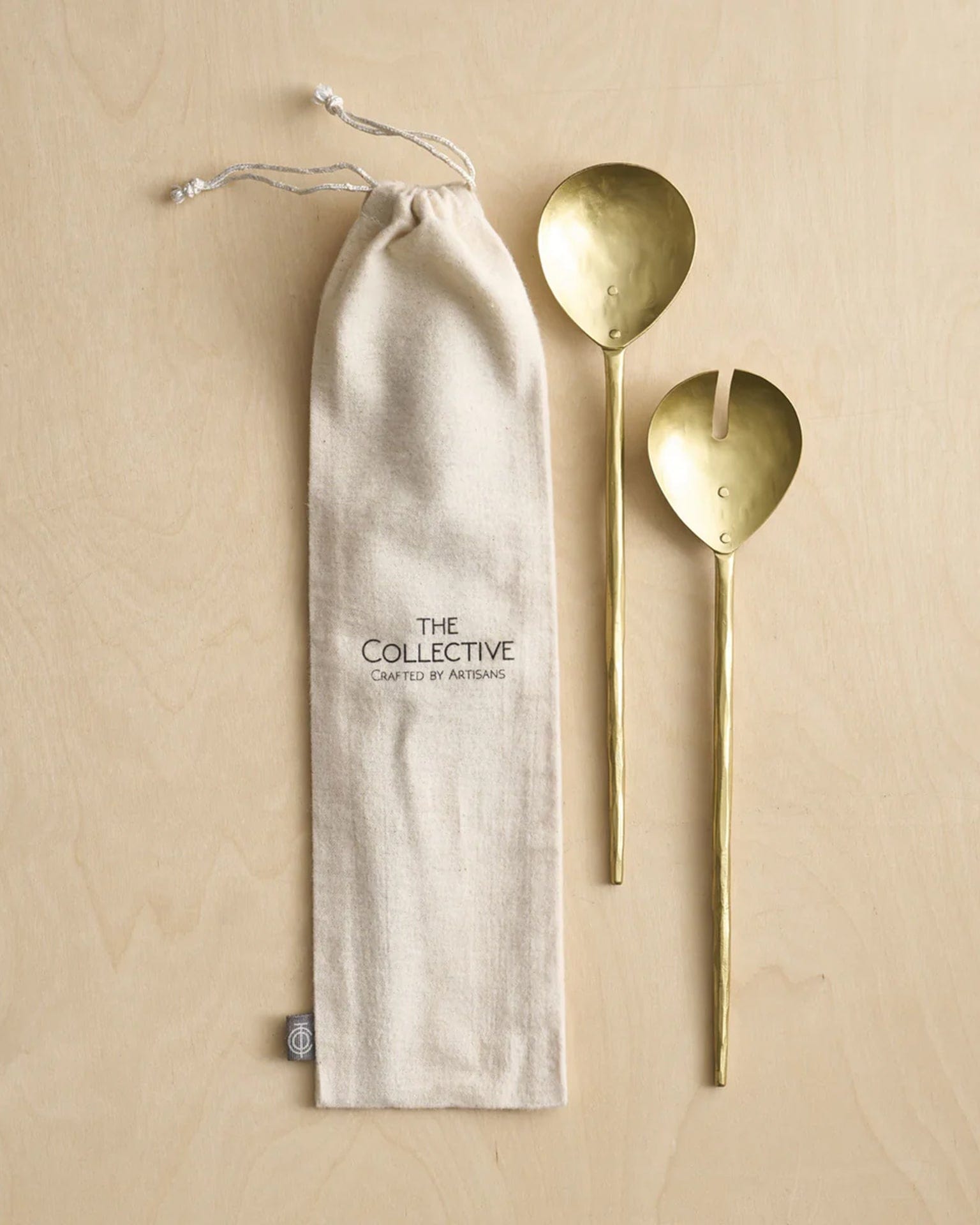 Forge Brass Salad Servers - S/2