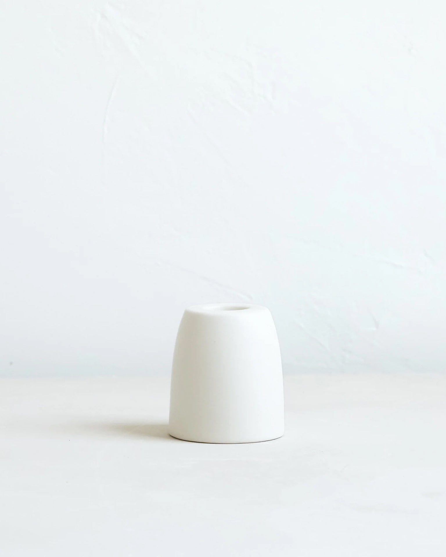 Cone Petite Ceramic Taper Holder in Matte White