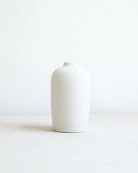 The Floral Society Home Matte White Tall Ceramic Blossom Vase in Matte White