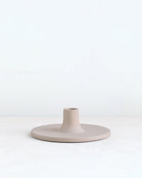 The Floral Society Home Sand Wide Ceramic Taper Holder in Sand