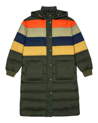 the Great Outdoors The Down Strom Puffer in Mountain View Multi Stripe 