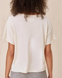 the Great The Crop Tee in Washed White 