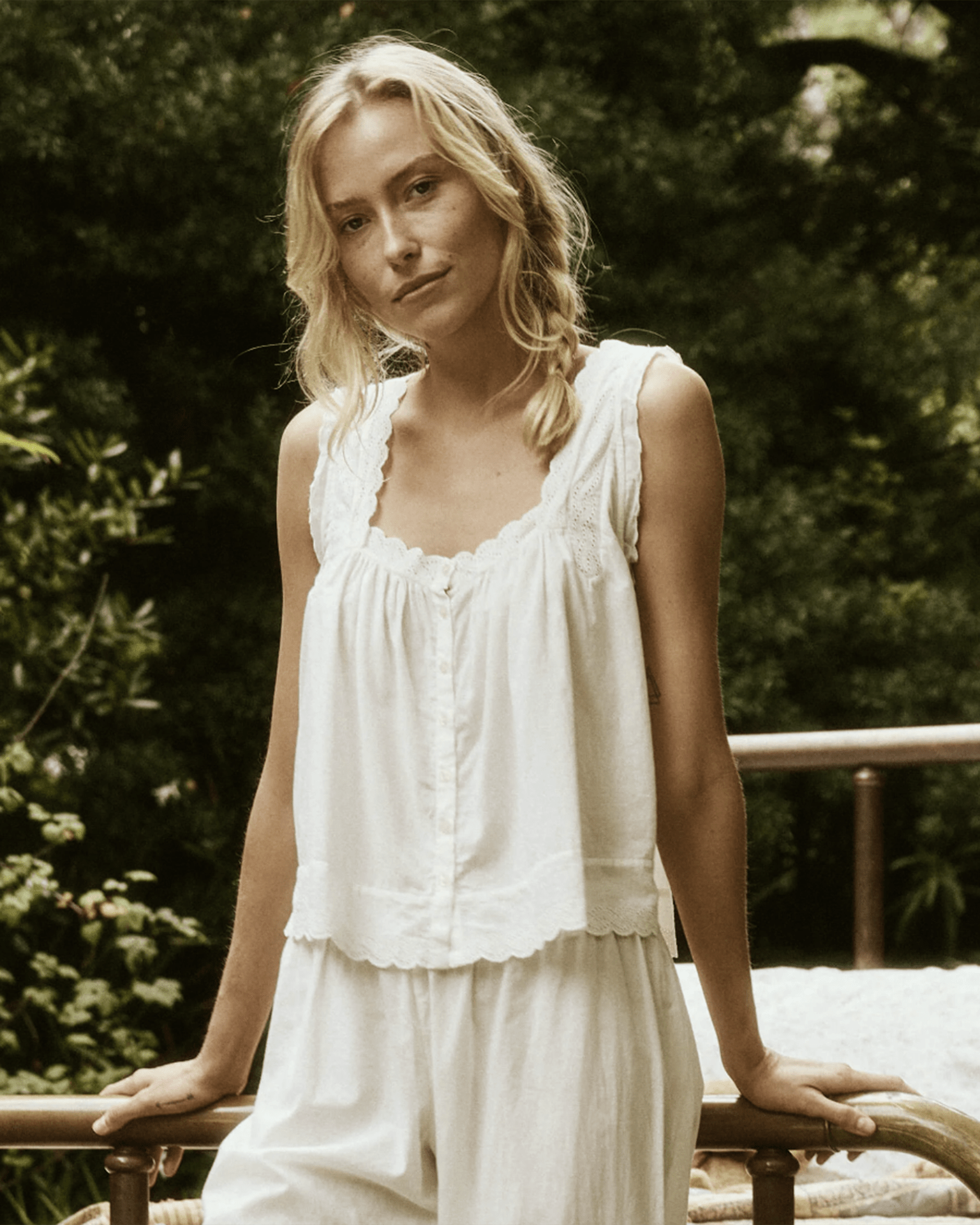 The Eyelet Tank in True White