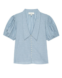 the Great Clothing The Fairway Top in Light Chambray