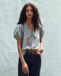 the Great Clothing The Fairway Top in Light Chambray