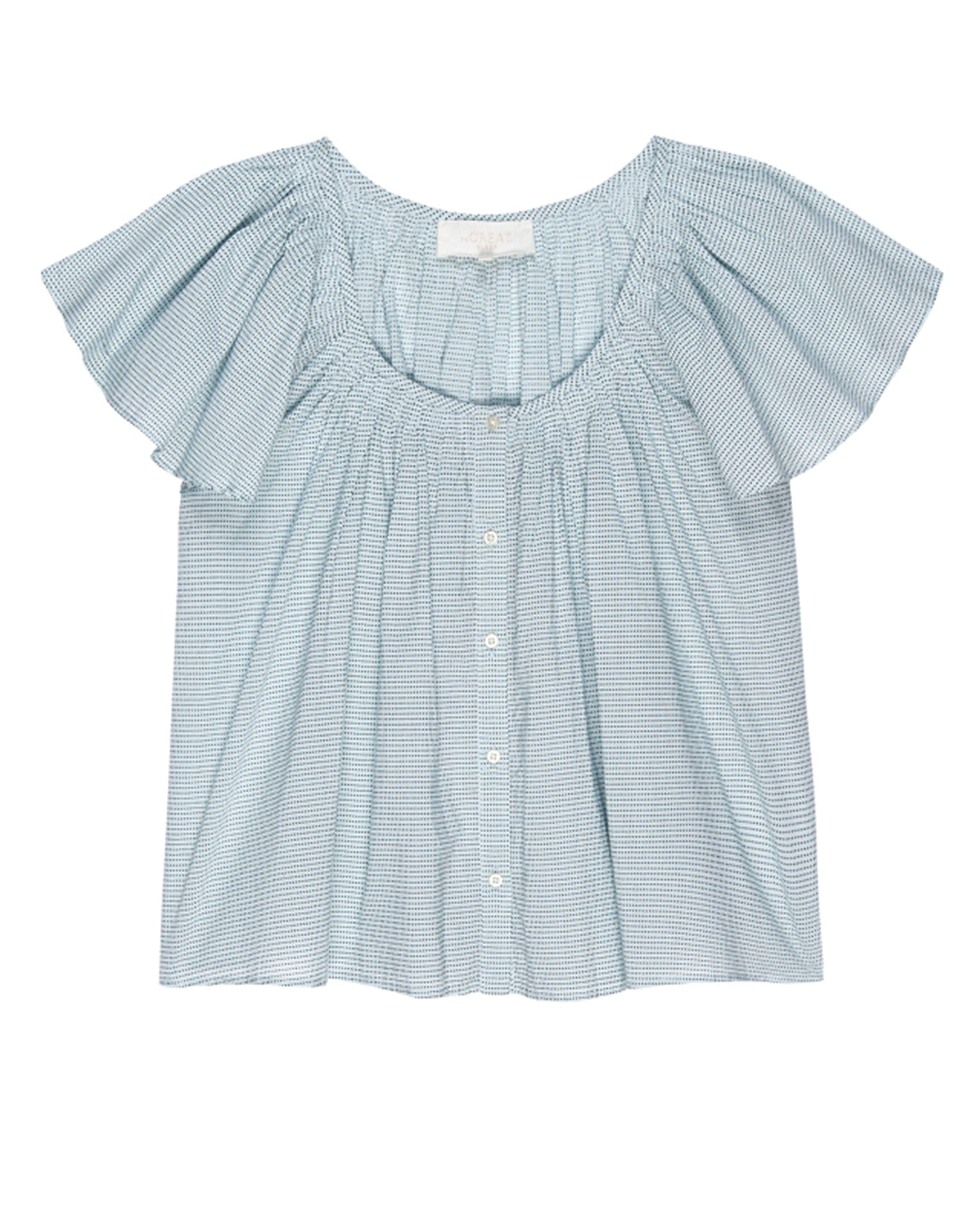 The Flutter Sleeve Sleep Top in Blue Star Print