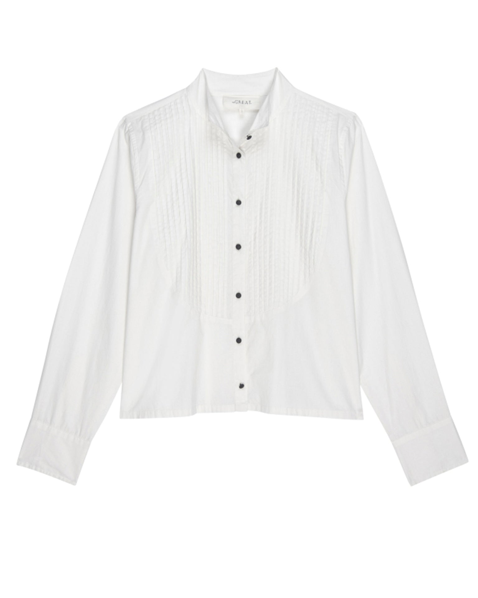 The Pleated Tux Top in White