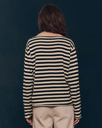 the Great The Sailor Sweater in Black Stripe 