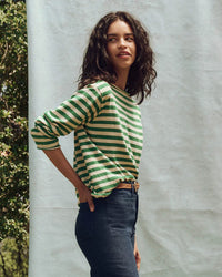 the Great Clothing The Sailor Sweater in Dill Stripe