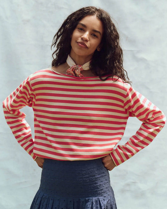 the Great Clothing The Sailor Sweater in Punch Stripe