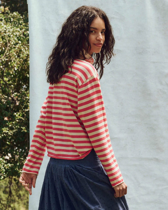 the Great Clothing The Sailor Sweater in Punch Stripe