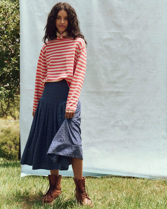 the Great Clothing The Sailor Sweater in Punch Stripe