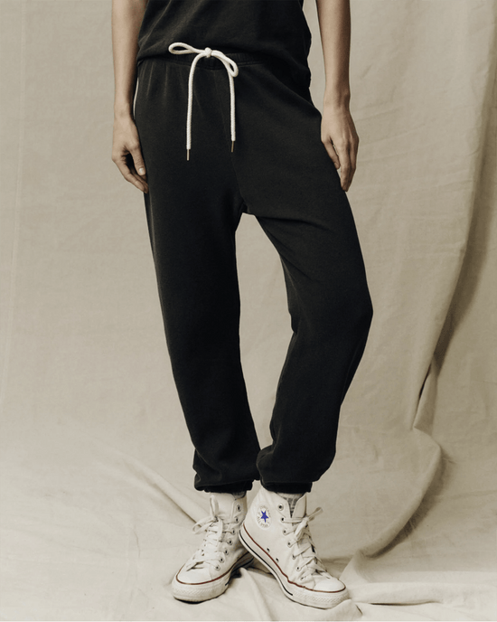 the Great Clothing The Stadium Sweatpant in Washed Black