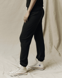 the Great Clothing The Stadium Sweatpant in Washed Black