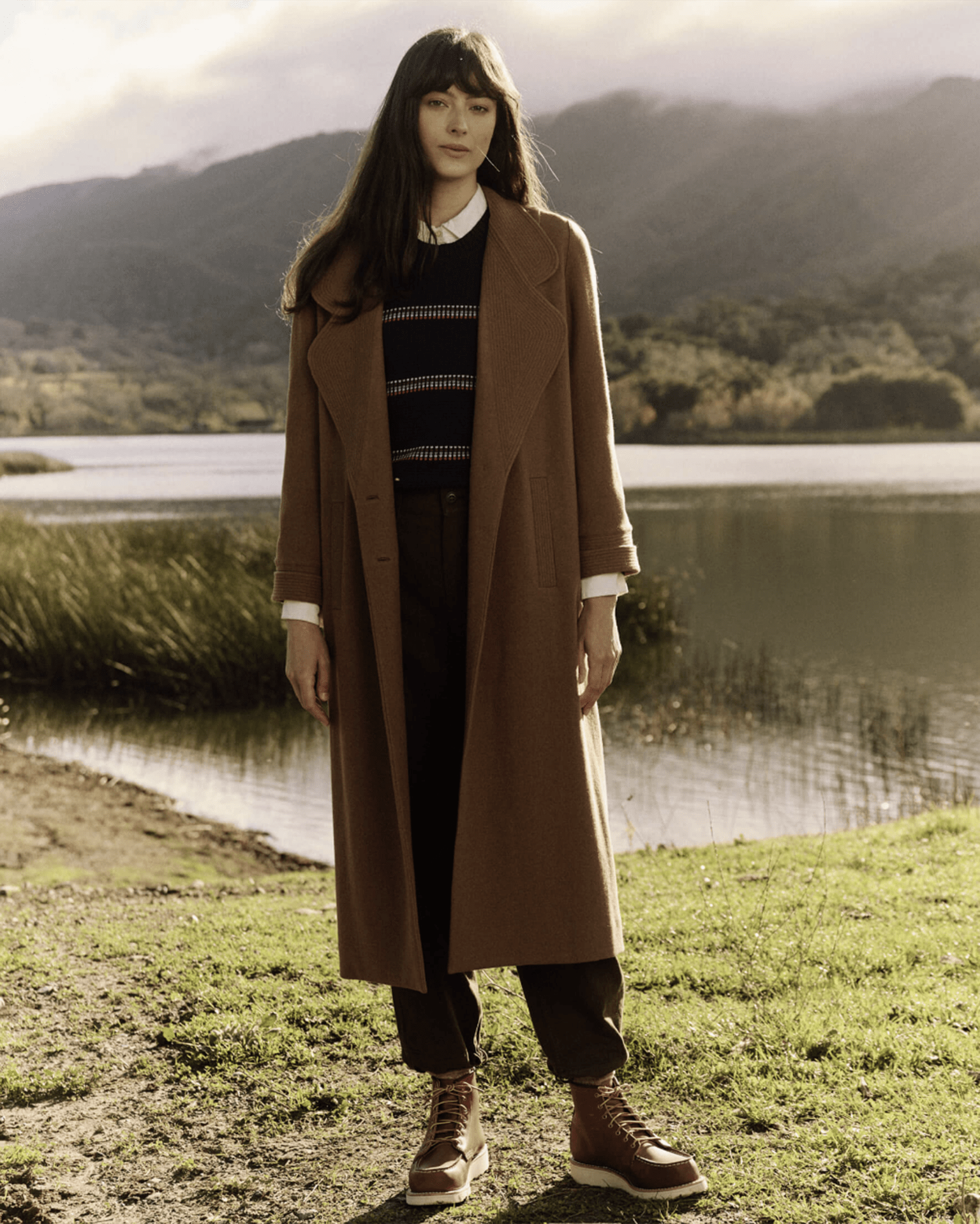 The Trapunto Trench Coat in Camel