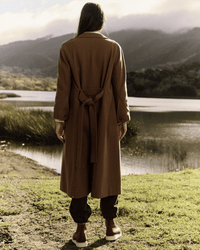 the Great The Trapunto Trench Coat in Camel 