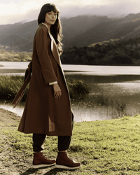 the Great The Trapunto Trench Coat in Camel 