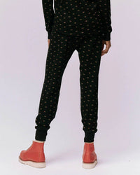 the Great Clothing The Waffle Long John in Black Mini Heirloom Rose