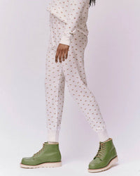 the Great Clothing The Waffle Long John in White Mini Heirloom Rose