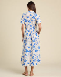 Trovata Birds of Paradis Aster Dress in Blue Iris 