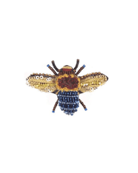 Trovelore Jewelry Blue Banded Bee Brooch Pin