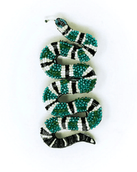 Trovelore Jewelry Green Banded Snake Brooch Pin