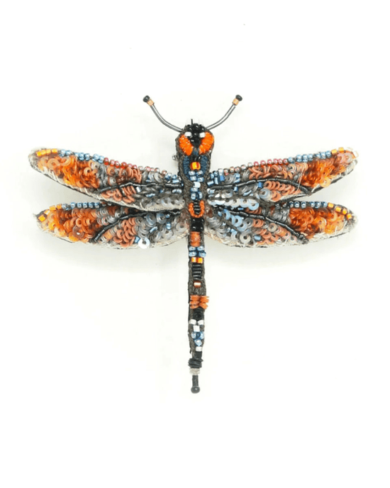 Trovelore Jewelry Orange Dragonfly Brooch Pin