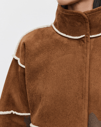 Velvet by Graham & Spencer Outerwear Albany Mock Neck Jacket in Tobacco