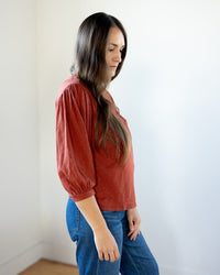 Velvet by Graham & Spencer Amara 3/4 Sleeve Top in Burnt 