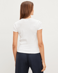 Velvet by Graham & Spencer Clothing Brenny S/S Rib Top in White