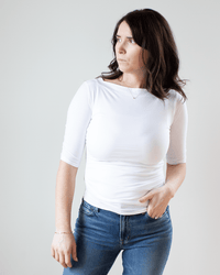 Velvet by Graham & Spencer Clothing Elora Off Shoulder Shirr Top in White