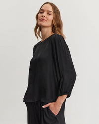 Velvet by Graham & Spencer Clothing Esme L/S Top in Black