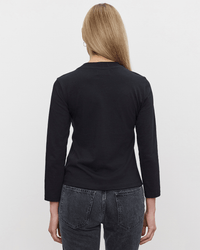 Velvet by Graham & Spencer Clothing Farley L/S Mock Neck Top in Black