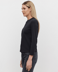 Velvet by Graham & Spencer Clothing Farley L/S Mock Neck Top in Black