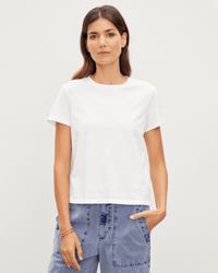 Velvet by Graham & Spencer Clothing Frankie S/S Crew Neck in White