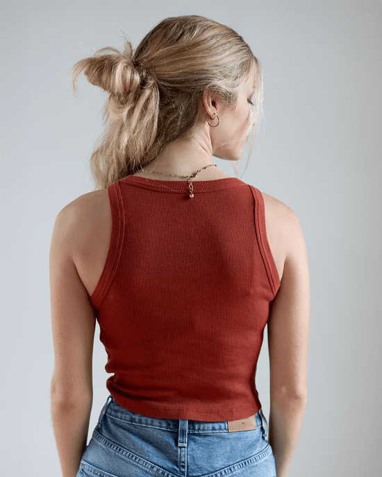 Velvet by Graham & Spencer Clothing Harla Tank Crop Top in Burnt