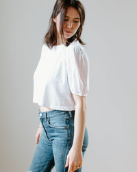 Velvet by Graham & Spencer Clothing Hilary Puff Cropped Top in White