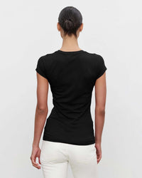 Velvet by Graham & Spencer Clothing Jemma S/S Crew Neck Top in Black