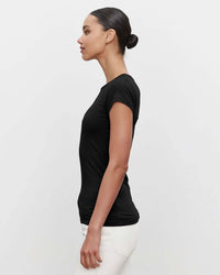 Velvet by Graham & Spencer Clothing Jemma S/S Crew Neck Top in Black