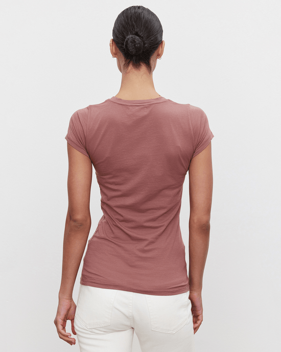 Velvet by Graham & Spencer Clothing Jemma S/S Crew Neck Top in Blush