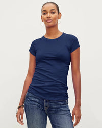 Velvet by Graham & Spencer Clothing Jemma S/S Crew Neck Top in Midnight