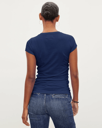 Velvet by Graham & Spencer Clothing Jemma S/S Crew Neck Top in Midnight