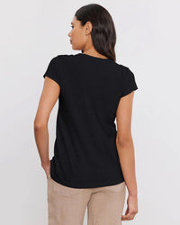 Velvet by Graham & Spencer Clothing Kira Scoop Neck Tee in Black